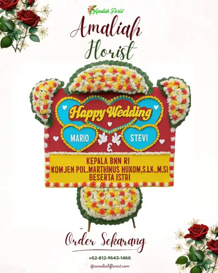 Papan Bunga Pernikahan Anawi
